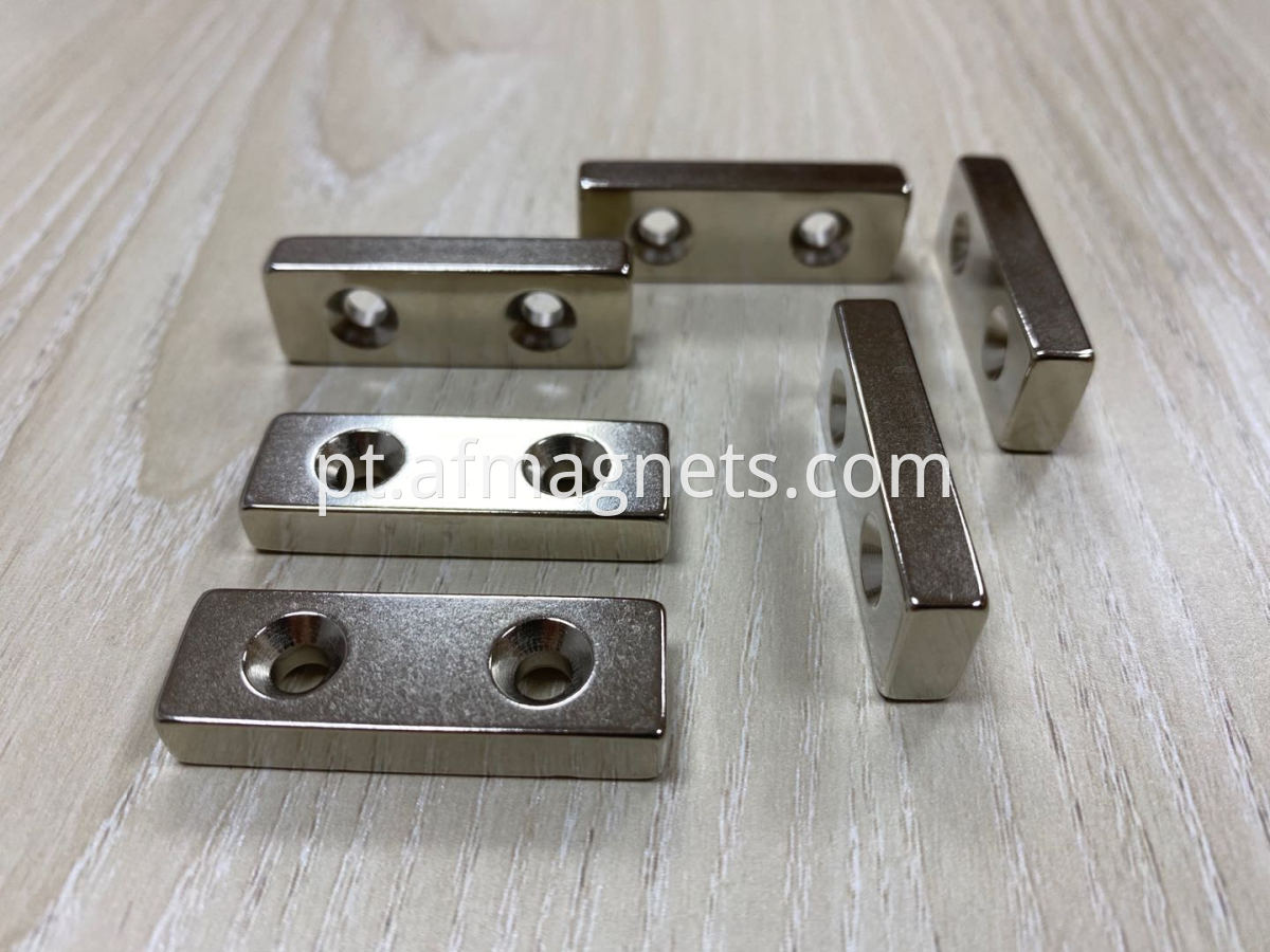 Double Countersunk Neodymium Block Magnets